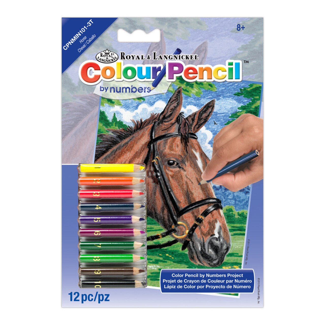 CPNMIN-101 | Colour Pencil by numbers™ 12pc 5" x 7" Horse Project